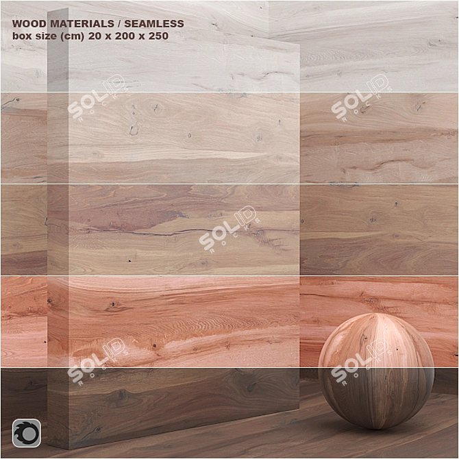 Seamless Wood/Veneer Material Set 3D model image 1