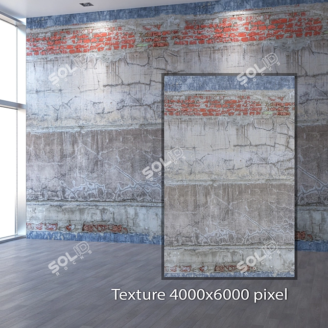 Seamless 4K Concrete Wall Texture 3D model image 2