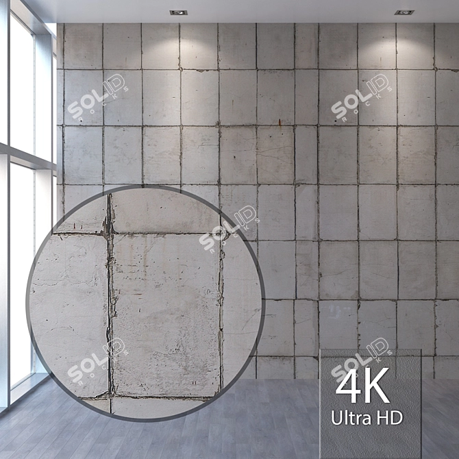 Product Title: Seamless 4K Concrete Wall Texture 3D model image 1