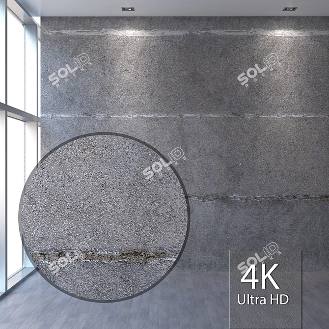 Seamless 4K Concrete Wall Texture 3D model image 1