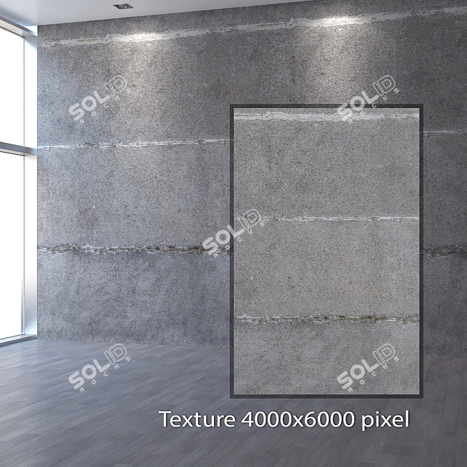 Seamless 4K Concrete Wall Texture 3D model image 2