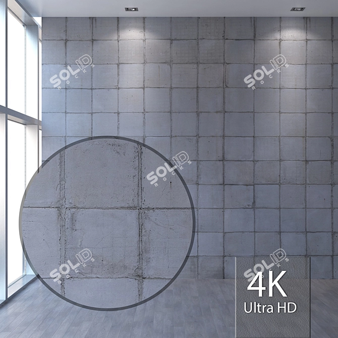 Seamless 4K Concrete Texture 3D model image 1