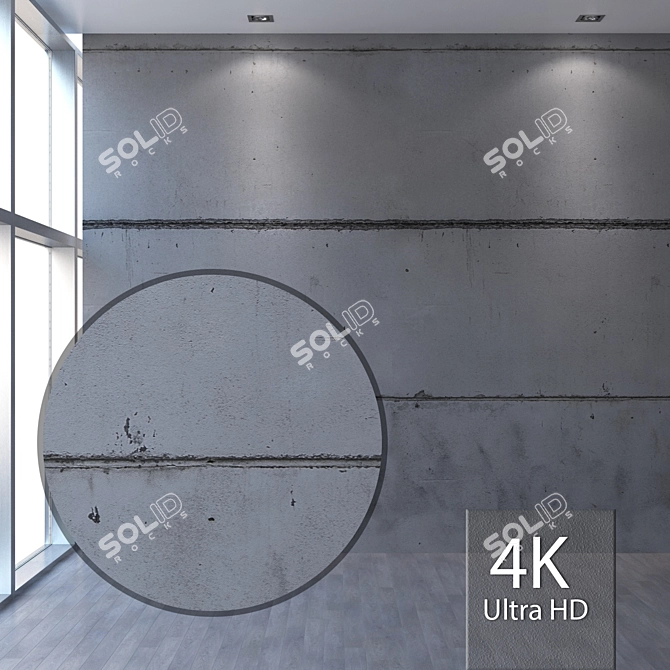 Title: Seamless 4K Concrete Wall Texture 3D model image 1