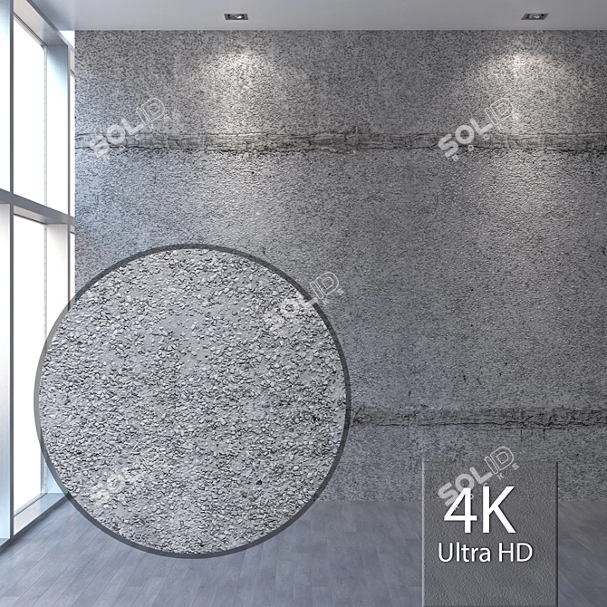 Seamless 4K Facade Plaster 3D model image 1