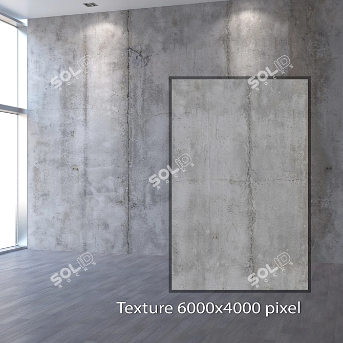 Seamless 4K Concrete Wall 3D model image 2