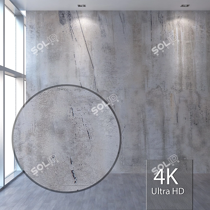 Seamless Concrete Wall Texture 3D model image 1