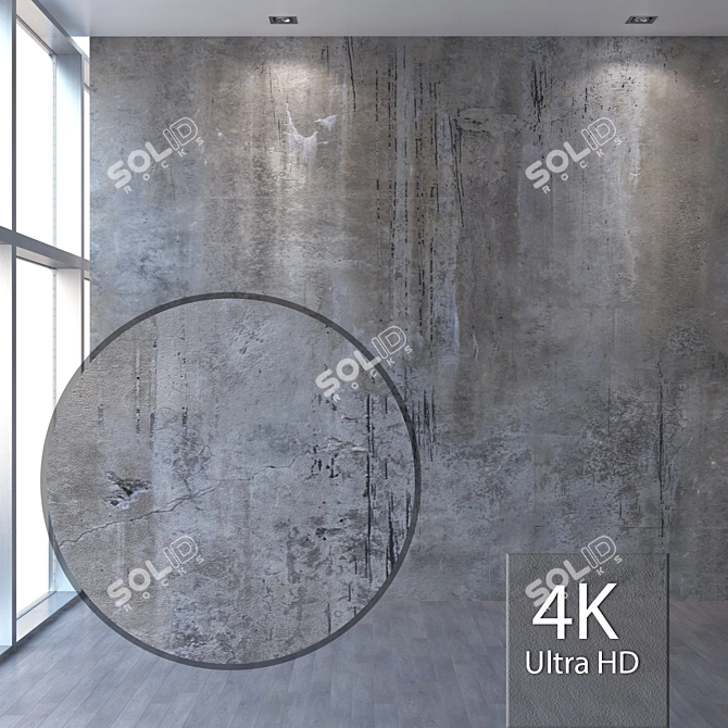 Seamless Concrete Wall Texture 3D model image 1