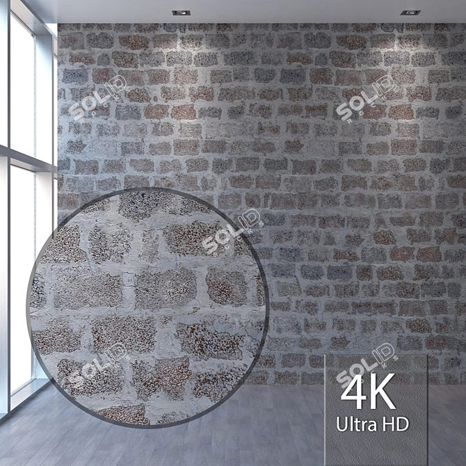 Seamless 4K Masonry Blocks 3D model image 1