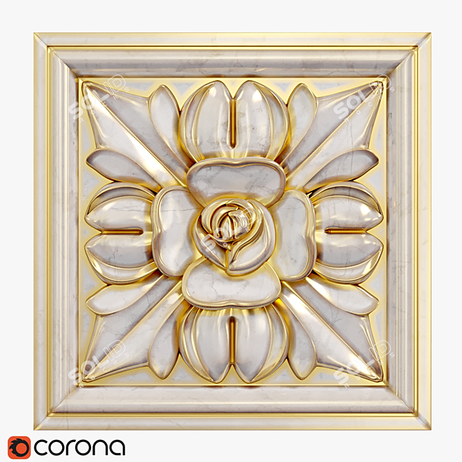 Elegant Rosette Décor 3D model image 1