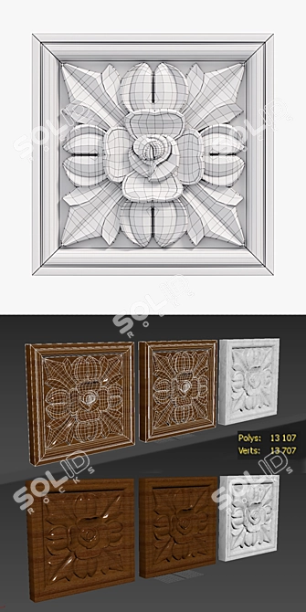 Elegant Rosette Décor 3D model image 3