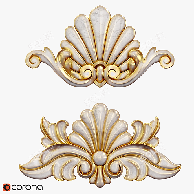 Elegant Rosette Decor 3D model image 1