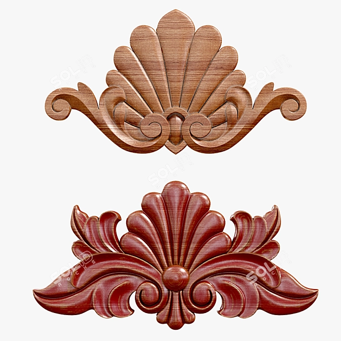 Elegant Rosette Decor 3D model image 2