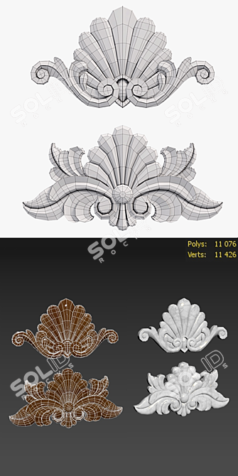 Elegant Rosette Decor 3D model image 3