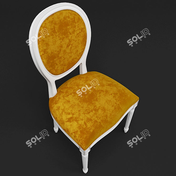 French Style Oak Dining Chair 3D model image 2