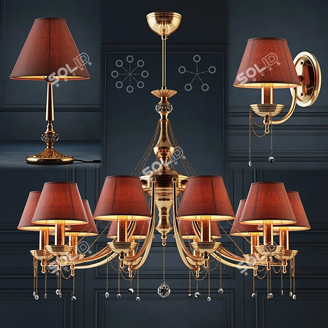 Maytoni Classic Bronze Pendant Chandelier 3D model image 1