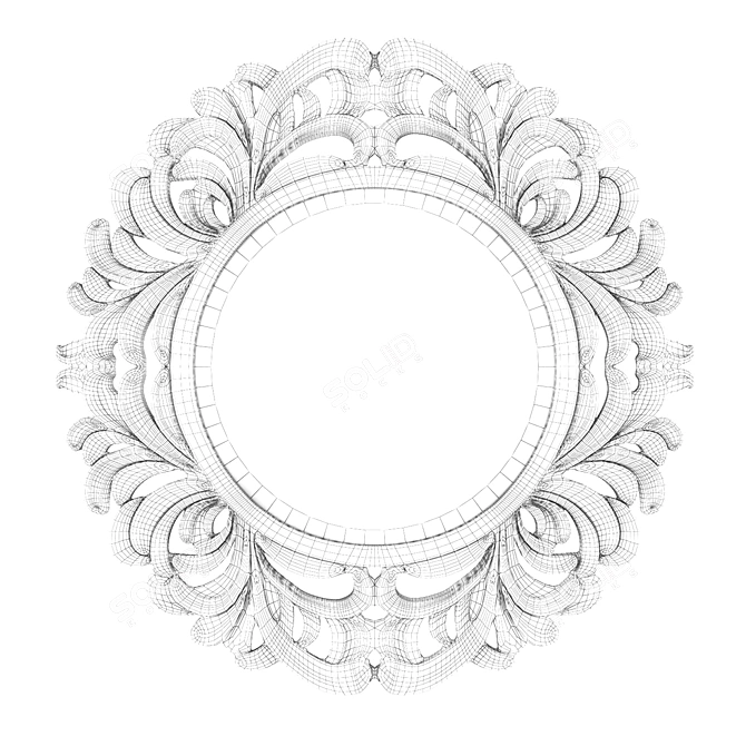 Modern Palm Silver Wall Mirror 3D model image 3