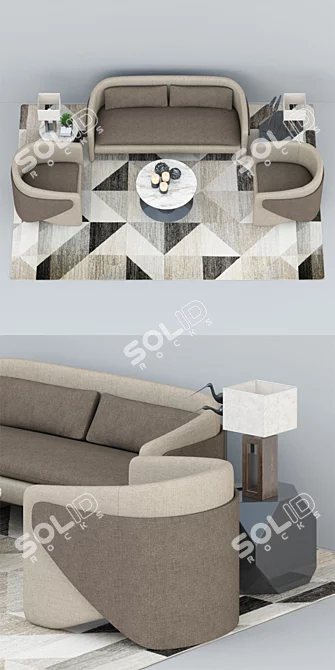 Stylish Seating Set: Thea 3D model image 2