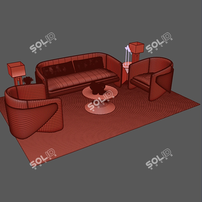 Stylish Seating Set: Thea 3D model image 3