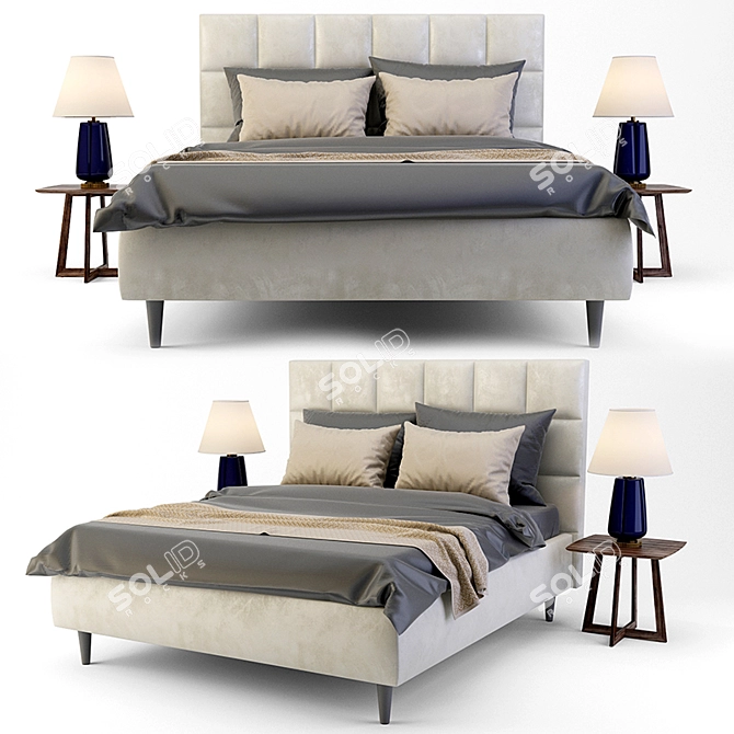 Elegant Costa Bella Novita Bed 3D model image 1