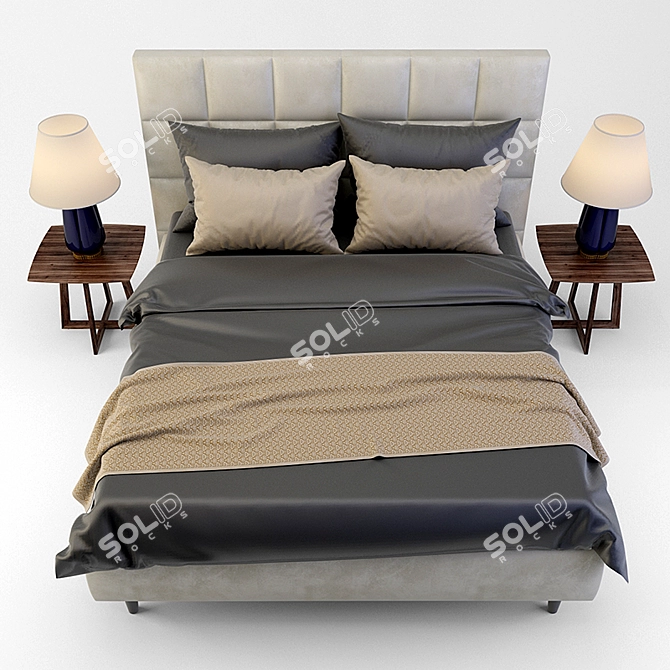 Elegant Costa Bella Novita Bed 3D model image 2