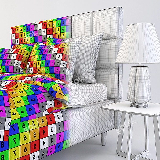 Elegant Costa Bella Novita Bed 3D model image 3
