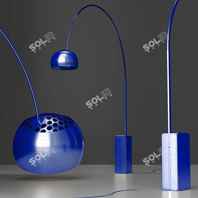 Sleek Modern Arco Floor Lamp 3D model image 3