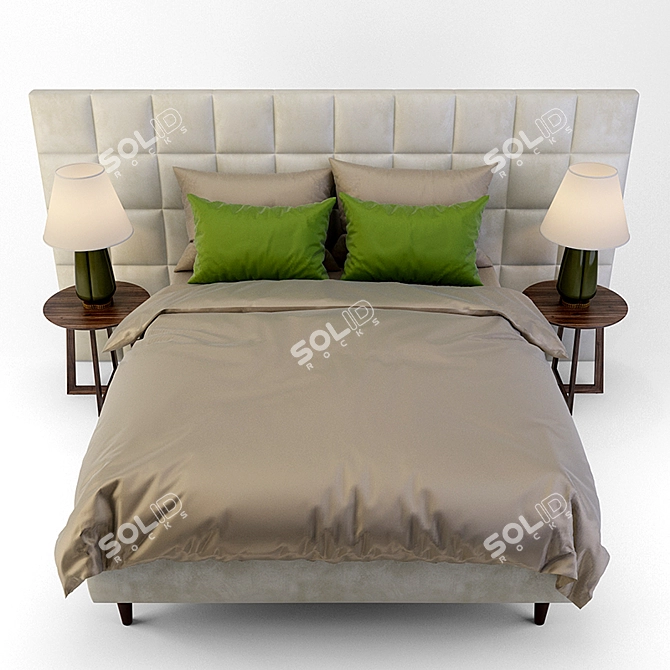 Elegant Costa Bella Regina Bed 3D model image 2