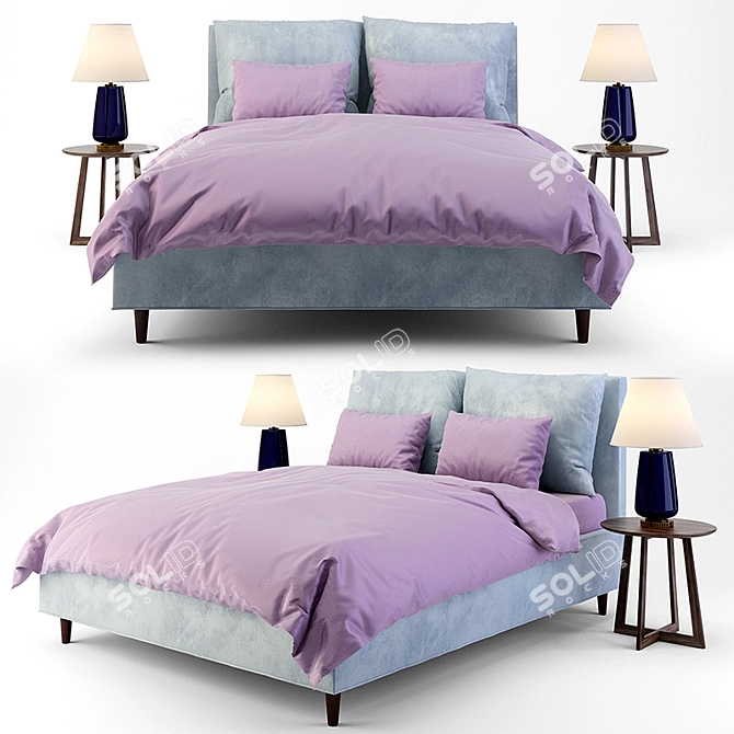 Elegant Costa Bella Catherine Bed 3D model image 1