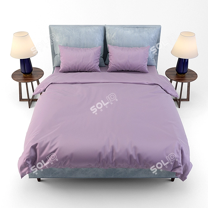 Elegant Costa Bella Catherine Bed 3D model image 2