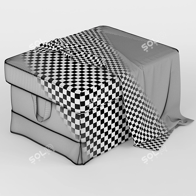 Plush Comfort EKTORP Footstool 3D model image 2