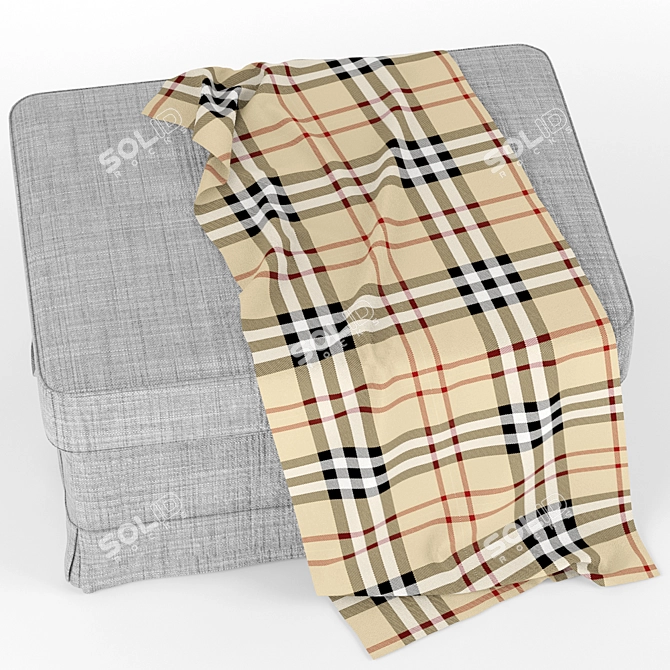 Plush Comfort EKTORP Footstool 3D model image 3