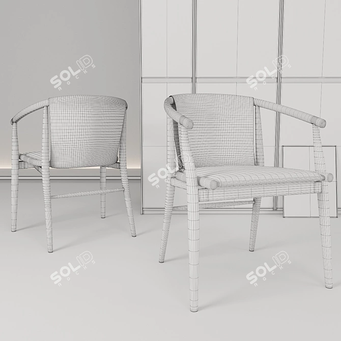 Elegant Jens Chair SJ61B 3D model image 3