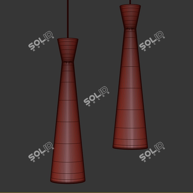 Windsor Black Pendant Light 3D model image 2