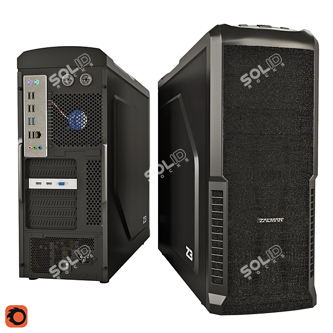 Zalman Z3 Desktop Tower System 3D model image 1