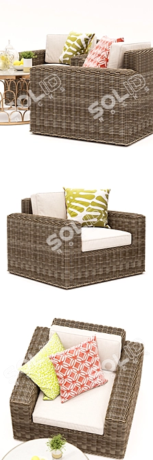 Vista Lounge Chair & Dunland Coffee Table: Stylish Comfort and Elegance 3D model image 2