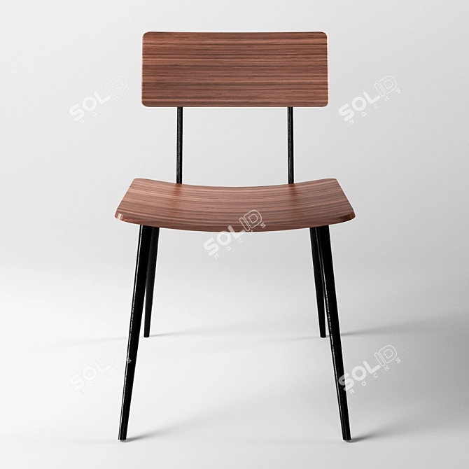 Industrial Loft Bar Chair 3D model image 2