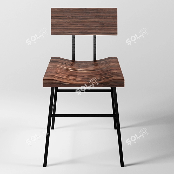 Industrial Loft Bar Stool 3D model image 2