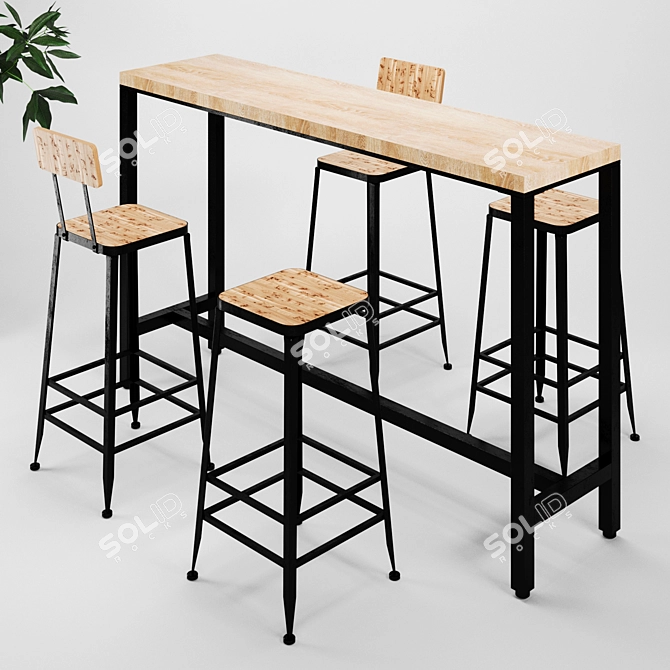 Modern Bar Table: Stylish and Functional 3D model image 2