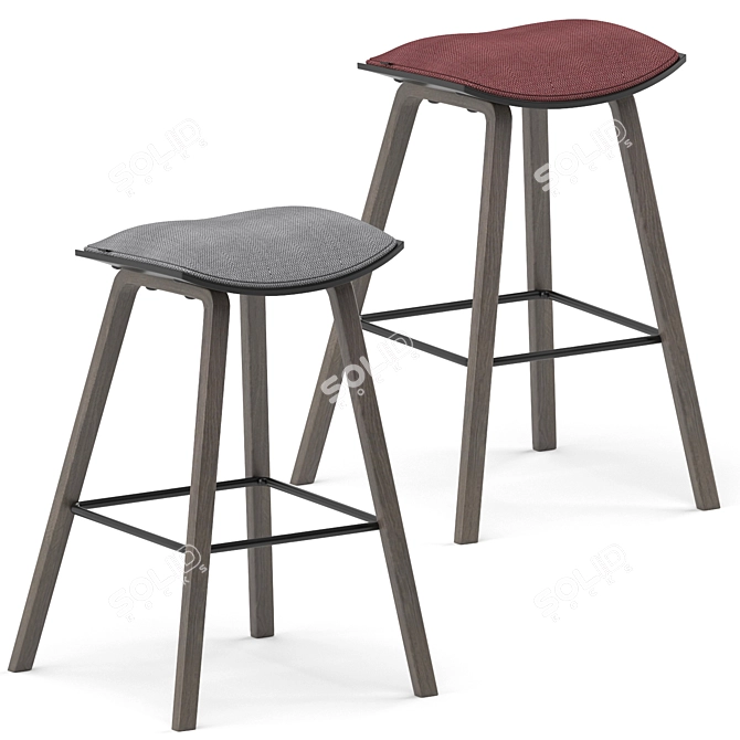 Denis Modern Bar Chair 3D model image 1