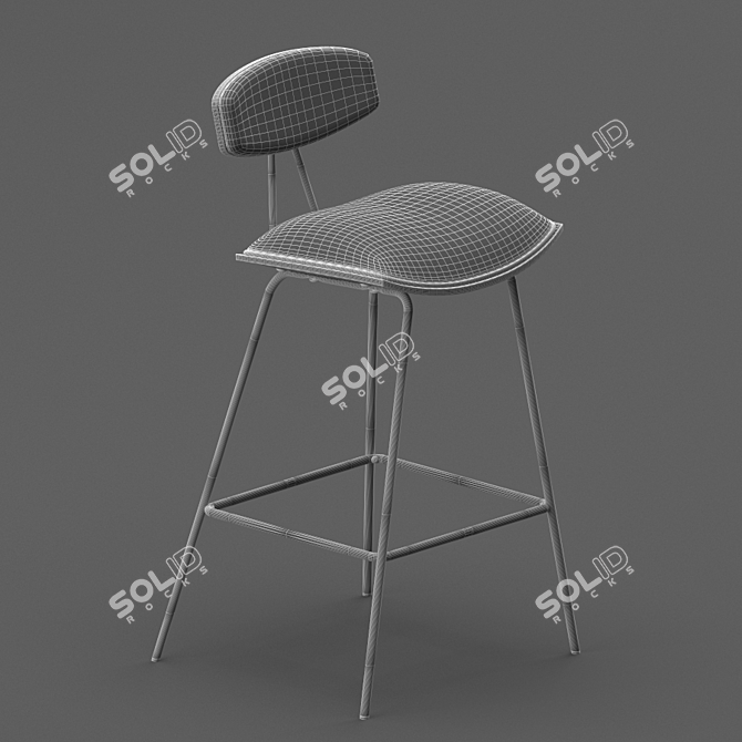 Elegant Gold Bar Chair 3D model image 3