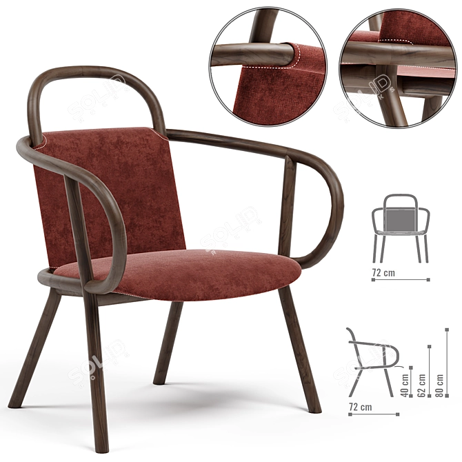 Zantilam Lounge Armchair: Elegance Redefined 3D model image 1