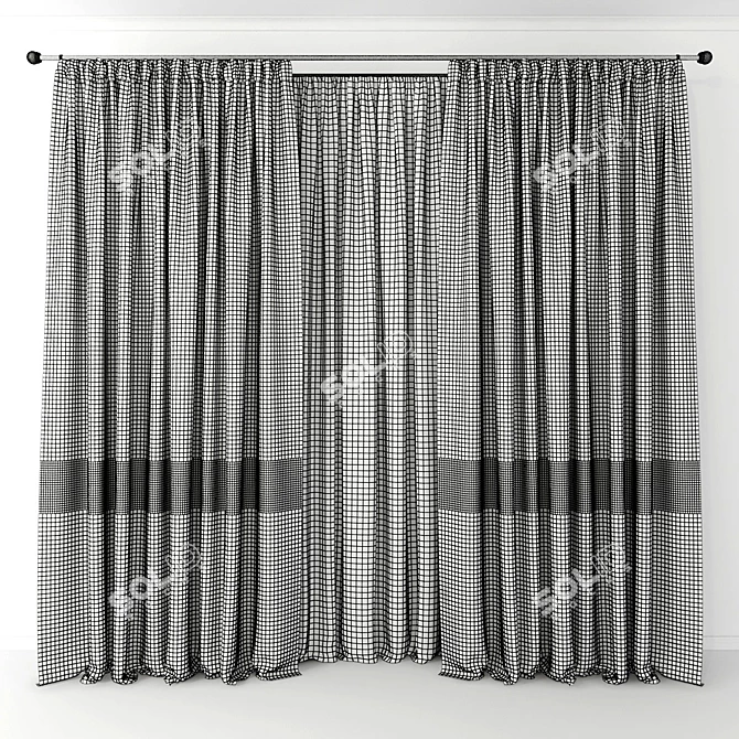 Sheer Elegance Curtain Set 3D model image 2