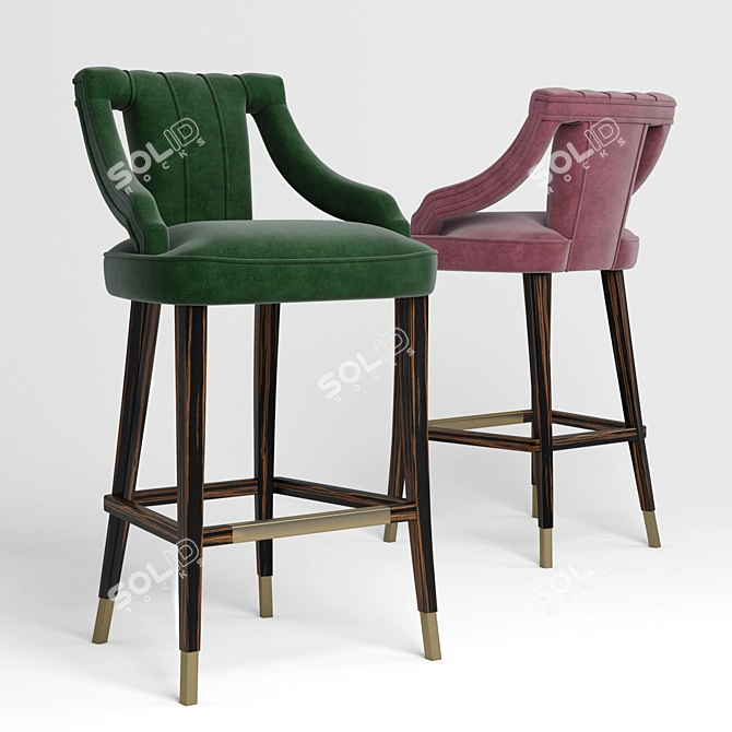 Elegant Cayo Bar Chair 3D model image 1