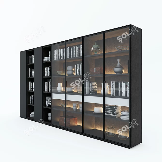 Elegant Book Display Shelf 3D model image 1