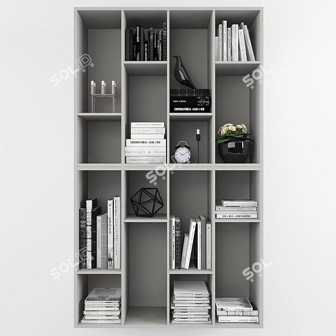 20-Piece Decorative Set: Bookshelf and More 3D model image 1