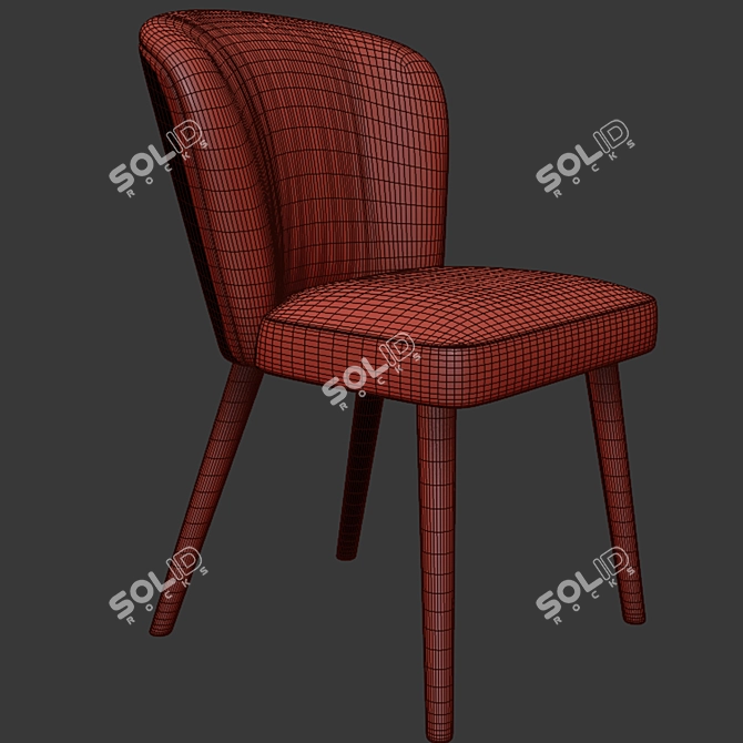 Modern Minotti Aston Dining Chair with Armrests 3D model image 2