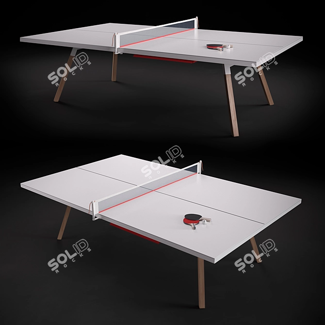 GESSATO Ping Pong Table: The Perfect Home-Office Game 3D model image 1