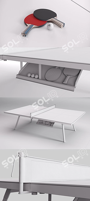 GESSATO Ping Pong Table: The Perfect Home-Office Game 3D model image 3