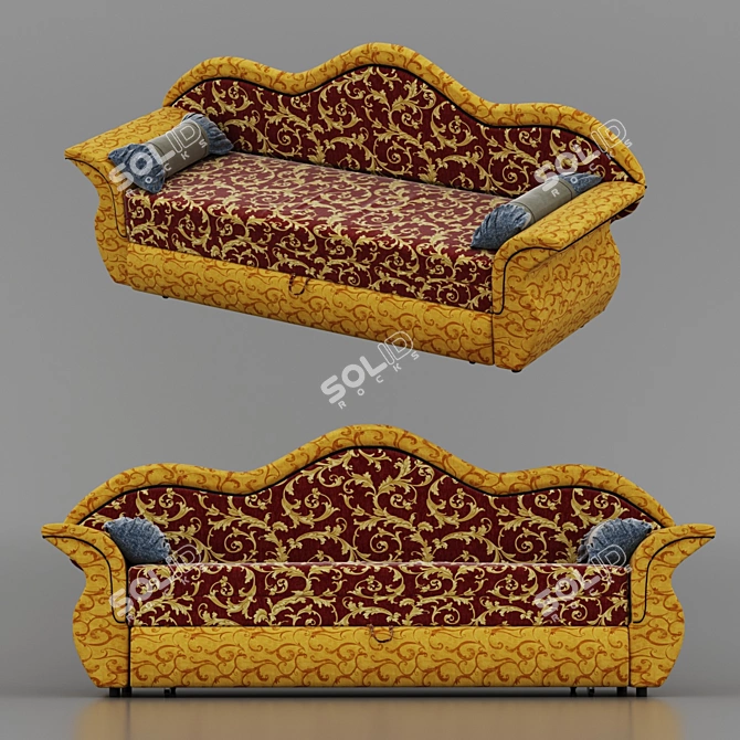 Elegant Designer Sofa 3D model image 1