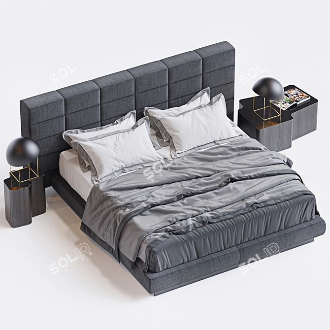 Modern Bed: Lawrence by Minotti 3D model image 2